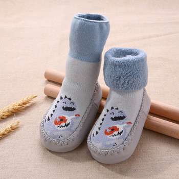 Бебешки гумени обувки от 6 месеца до 3 години Чорап за малки деца с анимационен модел на животни Противоплъзгащи се топли хавлиени зимни бебешки обувки