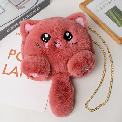 2023. Nova plišana torbica s mačkom, modna slatka ženska torba na rame sa umjetnim krznom, lanac za darove s crtanim mačkama, dječji nulti novčanik, torbe s crtanim filmovima