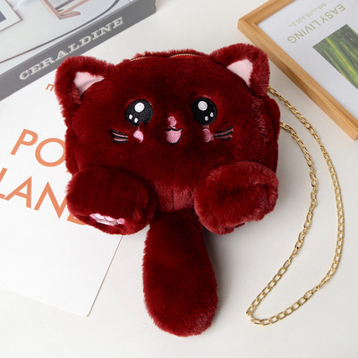 2023. Nova plišana torbica s mačkom, modna slatka ženska torba na rame sa umjetnim krznom, lanac za darove s crtanim mačkama, dječji nulti novčanik, torbe s crtanim filmovima