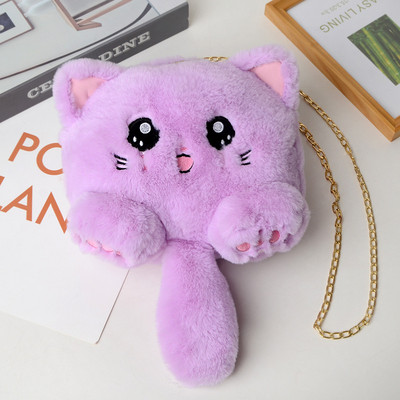 2023. Nova plišana torbica s mačkom, modna slatka ženska torba na rame sa umjetnim krznom, lanac za darove s crtanim mačkama, dječji nulti novčanik, torbe s crtanim filmovima