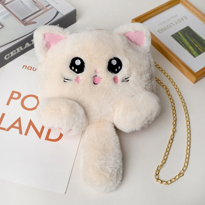 2023. Nova plišana torbica s mačkom, modna slatka ženska torba na rame sa umjetnim krznom, lanac za darove s crtanim mačkama, dječji nulti novčanik, torbe s crtanim filmovima