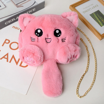 2023. Nova plišana torbica s mačkom, modna slatka ženska torba na rame sa umjetnim krznom, lanac za darove s crtanim mačkama, dječji nulti novčanik, torbe s crtanim filmovima