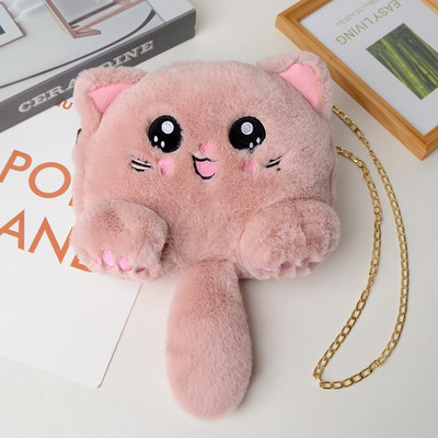 2023. Nova plišana torbica s mačkom, modna slatka ženska torba na rame sa umjetnim krznom, lanac za darove s crtanim mačkama, dječji nulti novčanik, torbe s crtanim filmovima