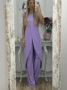 2023. Jesenska moda, nove ležerne široke hlače bez rukava s okruglim izrezom za 2023. Ženski dvodijelni komplet Elegantnog temperamentnog dugačkog gornjeg kompleta