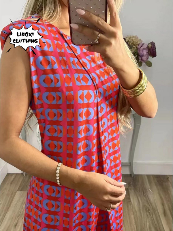 2023. Jesenska moda, nove ležerne široke hlače bez rukava s okruglim izrezom za 2023. Ženski dvodijelni komplet Elegantnog temperamentnog dugačkog gornjeg kompleta