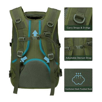 40L Military Tactical Backpack Army Assault Bag Τσάντες συστήματος Molle Τσάντες πλάτης Αθλητικό σακίδιο εξωτερικού χώρου Σακίδια πλάτης πεζοπορίας για κάμπινγκ