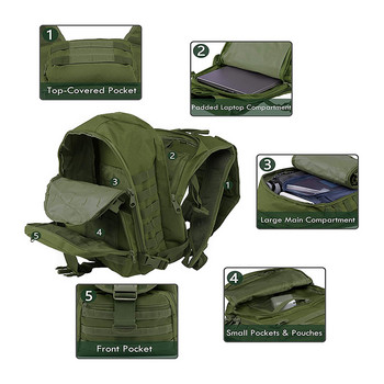 40L военна тактическа раница Army Assault Bag Molle System Bags Раници Спортна раница на открито Къмпинг Туристически раници