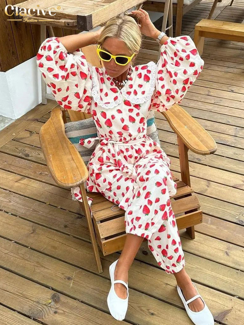 Clacive vabaaja pükste komplektid naistele, 2-osaline elegantne pitsiline ja pitsiline pikkade varrukatega topp kõrge vöökohaga pükste komplektiga