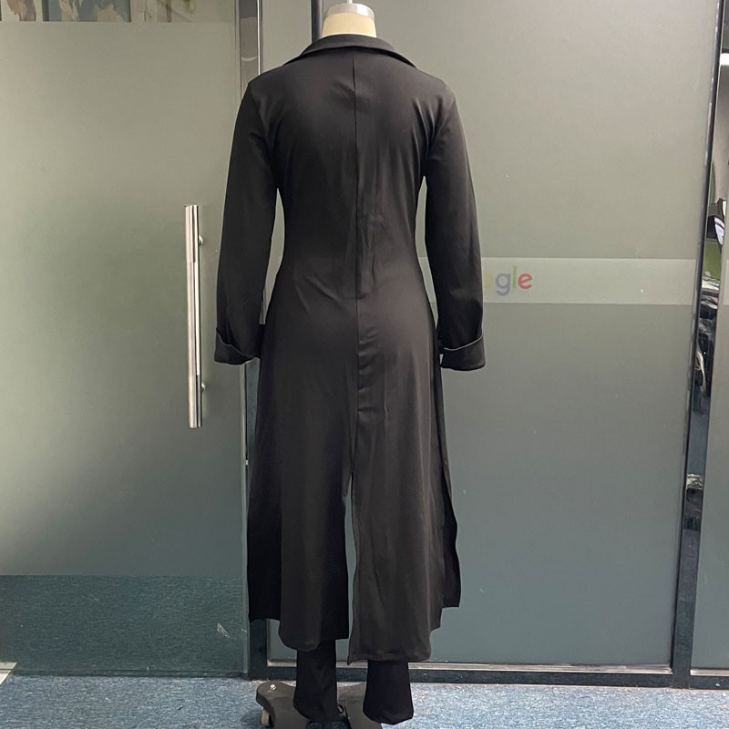 Waytobele ženski dvodijelni set, jesenski, ležerni, jednostavni, jednoredni, jednokopčani, dugi rukavi, majica s dugim rukavima, gornji dio uskih hlača