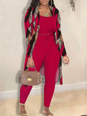 Elegantne naiste jope 3-osaline komplekt, mis sobib talvel uue moeprintiga pikkade varrukatega mantel, püksid, pluusid, naiste riided