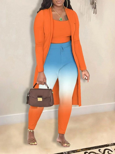 Elegantne naiste jope 3-osaline komplekt, mis sobib talvel uue moeprintiga pikkade varrukatega mantel, püksid, pluusid, naiste riided