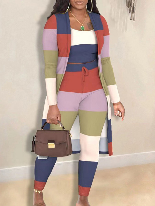 Elegantne naiste jope 3-osaline komplekt, mis sobib talvel uue moeprintiga pikkade varrukatega mantel, püksid, pluusid, naiste riided