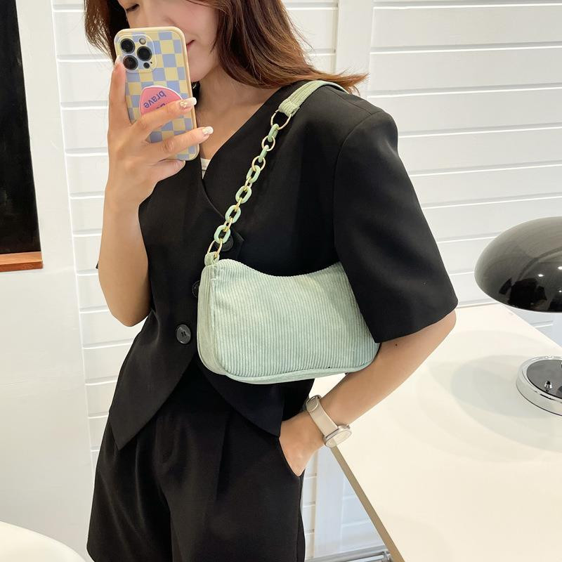 Platnena torba u korejskom stilu Jednostavna ležerna baršunasta ženska torba na rame Jednobojna mini torba preko ramena Prijenosna torba Ručna velika torba