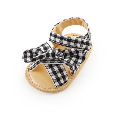 Plátenné sandále s mašľou pre batoľatá, novorodenecké sandále, letné detské dievčenské mäkké topánky do postieľky, sandále pre dojčatá