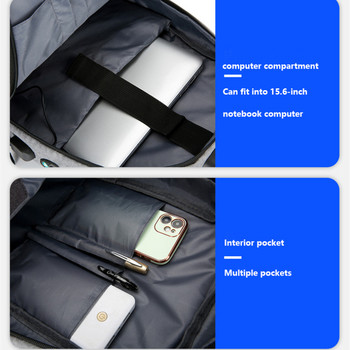 Ανδρικό αδιάβροχο σακίδιο πλάτης Αντικλεπτική ελαφριά τσάντα πλάτης για άντρες Τσάντα ανδρικής τσάντα πλάτης Κομψό σακίδιο πλάτης 15,6\
