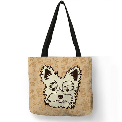 Kreativna velika torba s printom buldog terijera Ženske ručne torbe Torbe od ekološkog platna s prilagođenim printom Putne školske torbe