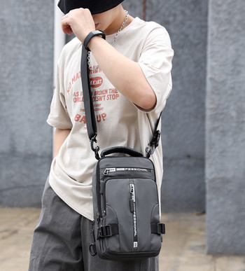 Ανδρικό νάιλον σακίδιο πλάτης Σακίδιο πλάτης χιαστί τσάντα ώμου με θύρα φόρτισης USB Ταξίδι Ανδρικό σακίδιο Daypack Messenger Τσάντες στήθους Νέα