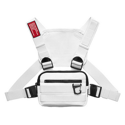 Geantă de piept pentru sală de gimnastică pentru bărbați Rig Hip-Hop Funcție ocazională Geantă de piept mică, în aer liber, vestă tactică, îmbrăcăminte de stradă, geantă de depozitare pentru bărbați