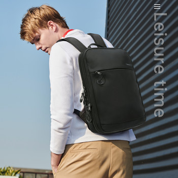Разширяема раница за мъже с доживотна гаранция 15,6-инчова чанта за раница за лаптоп Колежна тънка чанта за пътуване Мъжка лека ученическа чанта