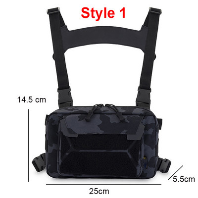 Geantă de piept Vestă de vânătoare Camping în aer liber Rucsac tactic de umăr Bărbați Camo Geantă de motocicletă Ciclism Alpinism Burtă Fanny Pack Bicicletă