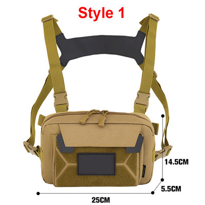 Geantă de piept Vestă de vânătoare Camping în aer liber Rucsac tactic de umăr Bărbați Camo Geantă de motocicletă Ciclism Alpinism Burtă Fanny Pack Bicicletă