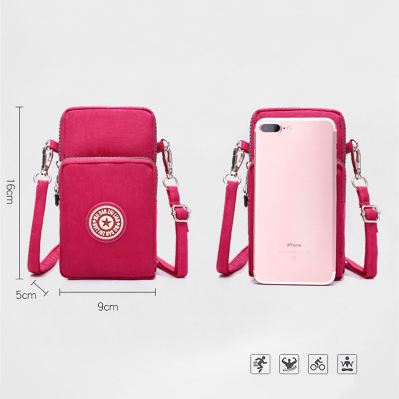 Portofel sport nou Geantă de telefon pentru geantă mobilă de umăr Husă Curea Geantă de mână Poșetă Portofel pentru monede Suport cheie retro Geantă mică de bani