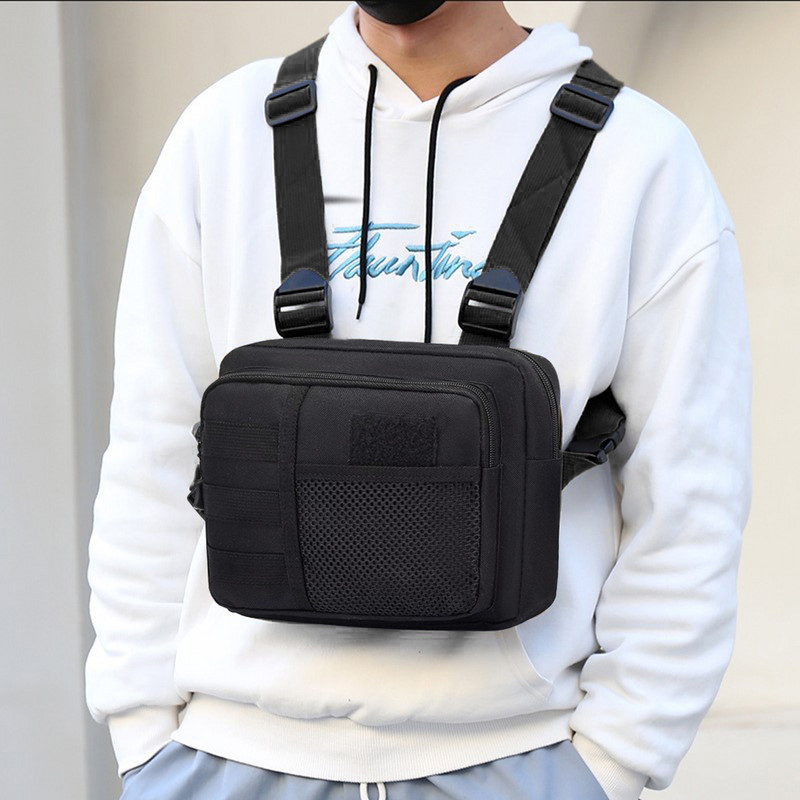 Batohy Chest Rig, Streetwear, Funkčnosť, Hrudná taška, Móda, Prenosná, Multifunkčná, Viacúčelová, Vodeodolná, Na Beh, Cestovanie