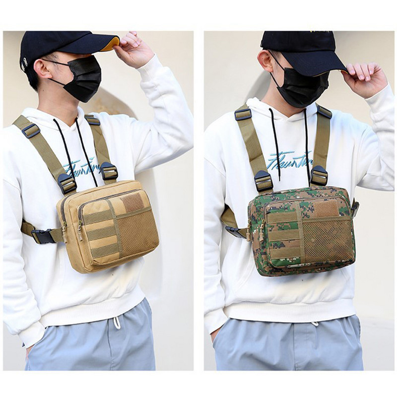 Batohy Chest Rig, Streetwear, Funkčnosť, Hrudná taška, Móda, Prenosná, Multifunkčná, Viacúčelová, Vodeodolná, Na Beh, Cestovanie