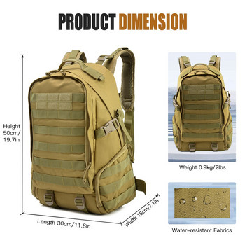 Σακίδιο πλάτης 27L Military Tactical Backpack 900D Oxford Outdoor Waterproof Bags Molle Camping Sucksack Τσάντα πεζοπορίας Τσάντες αναρρίχησης Τσάντα κυνηγιού