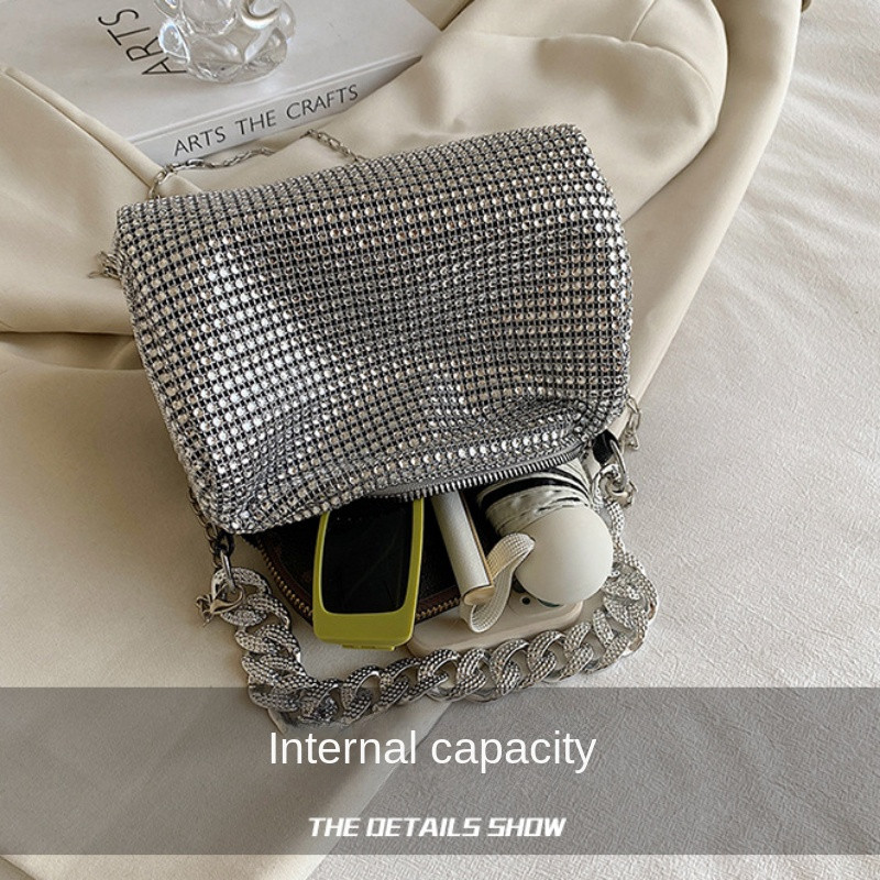 Modna večernja torbica sa svjetlucavim dijamantima Ženski trend Luksuzna sjajna ručna torbica Ženska noćna torba za karnevalsku zabavu preko tijela ispod pazuha