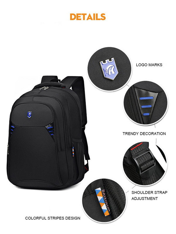 Oxfordský vodotesný pánsky batoh s veľkou kapacitou, školská taška pre chlapcov, outdoorové cestovné batohy s viacvrstvovým dizajnom