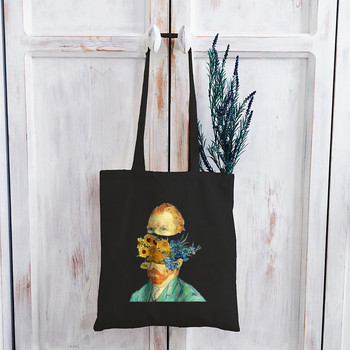 Пазарска чанта Van Gogh Girls Harajuku Tote Bag Дамска чанта за през рамо Ulzzang Забавна голяма чанта Tote Студентска платнена чанта Graphic