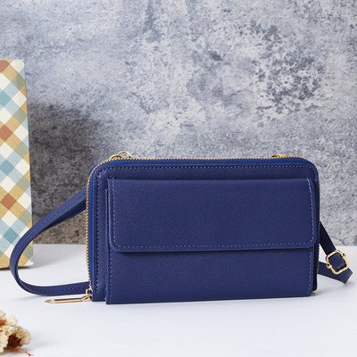 Uus puutetundliku ekraaniga telefon naiste kott PU-nahast õlarihmaga rahakotid Käekott naistele pikk rahakott põiki feminina