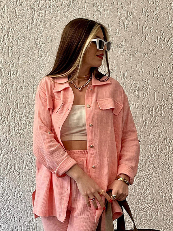 Jesen 2023 Ležerna odjeća za spavanje Komplet pidžama za žene Nove majice za spavanje s otvorenim ovratnikom Kardigan odijela Duge hlače Gaza košulja Kućna odjeća