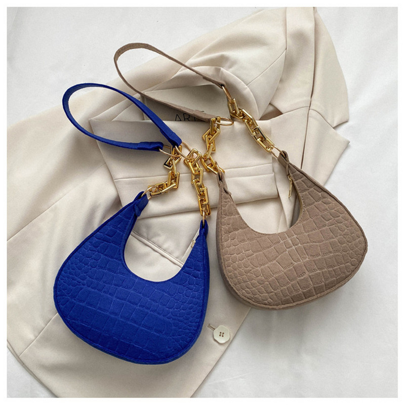 Trend korejske torbe od filca za 2023. Ženska torba ispod pazuha s kamenim uzorkom Jednobojna torba s lancem preko ramena Ležerna torba