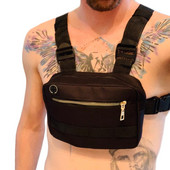 Állítható Oxford taktikai mellkasi szerelék Hip Hop Streetwear derékcsomagok Fekete férfi mellkastáska Funkcionális válltáska Kanye West G108