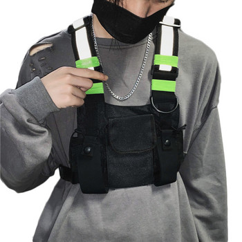 Μόδα χιπ-χοπ τσάντες στήθους για άνδρες Tactical streetwear λουρί Μπροστινή θήκη Θήκη γιλέκο Τσάντα στήθους G131
