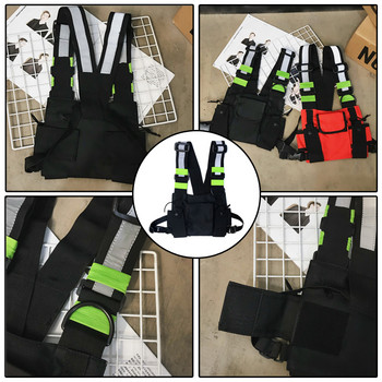 Μόδα χιπ-χοπ τσάντες στήθους για άνδρες Tactical streetwear λουρί Μπροστινή θήκη Θήκη γιλέκο Τσάντα στήθους G131