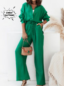 Komplet novih proizvoda, ljetna moda 2023. Labava jednobojna majica dugih rukava, ležerna dvodijelna modna sportska gaća na vezanje