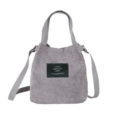 Vintage platnene ručne torbice od samta Književna i umjetnička ženska torba na rame Jednostavna jednobojna ručna torbica s kopčom Kanta Platnena torba