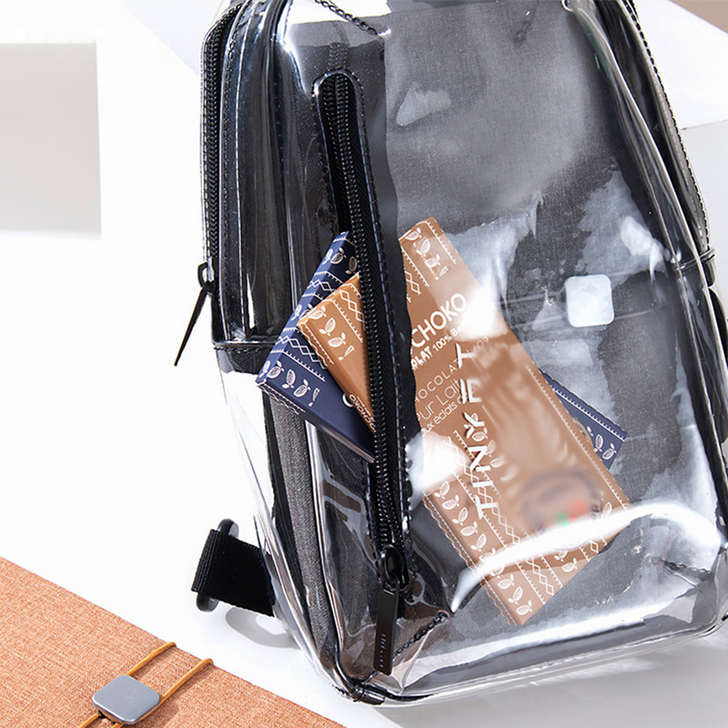 PVC prozirna muška torba za prsa USB priključak za punjenje Prozirna torbica Muška ležerna torba oko struka Torba Modna muška torba za pojas torbica