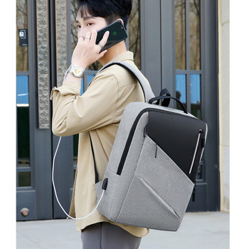 Водоустойчива бизнес раница за мъже, многофункционална мъжка стилна раница, светлоотразителен дизайн, черни раници, USB чанта за зареждане на гърба