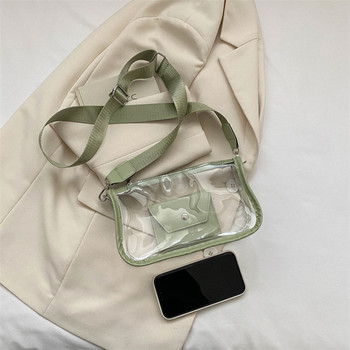 Candy Color Crossbody Τσάντα Clear Purse Messenger Τσάντα Γυναικεία Τσάντα ώμου 2023 Διαφανής τσάντα PU+PVC Μικρή τσάντα τσάντας