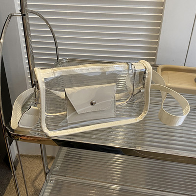 Torba preko ramena u boji slatkiša Prozirna torbica Messenger torba Ženska torba na rame 2023. Prozirna ručna torbica PU+PVC Mala velika torba