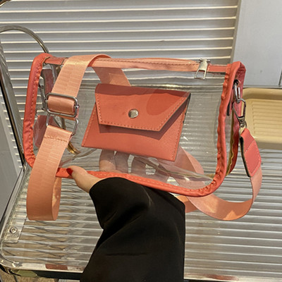 Torba preko ramena u boji slatkiša Prozirna torbica Messenger torba Ženska torba na rame 2023. Prozirna ručna torbica PU+PVC Mala velika torba