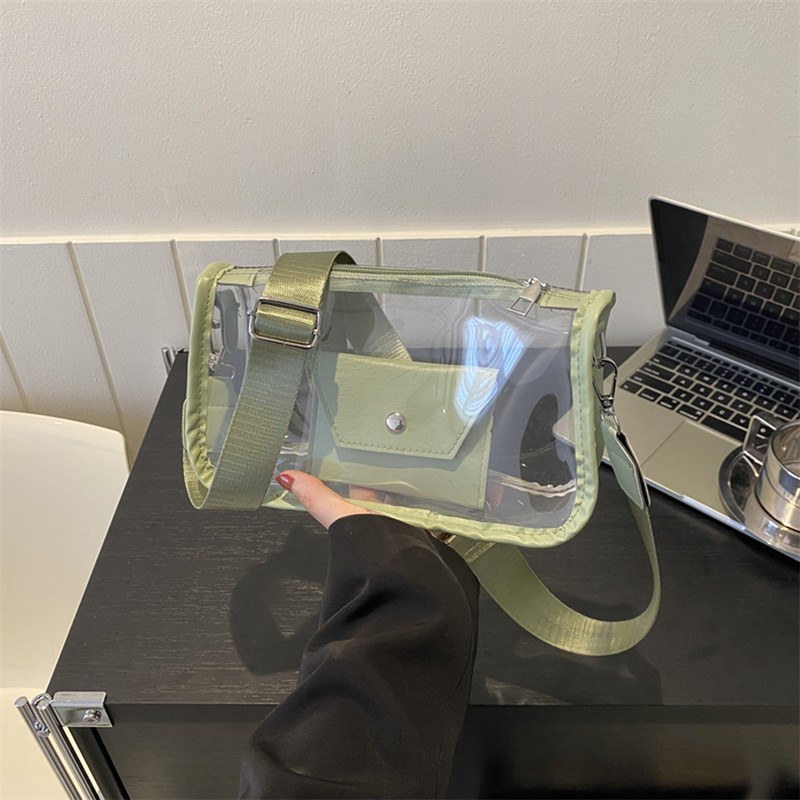 Torba preko ramena u boji slatkiša Prozirna torbica Messenger torba Ženska torba na rame 2023. Prozirna ručna torbica PU+PVC Mala velika torba