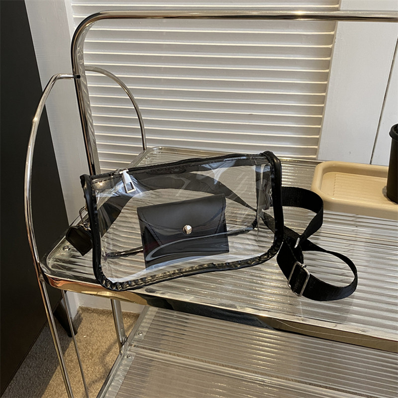 Torba preko ramena u boji slatkiša Prozirna torbica Messenger torba Ženska torba na rame 2023. Prozirna ručna torbica PU+PVC Mala velika torba