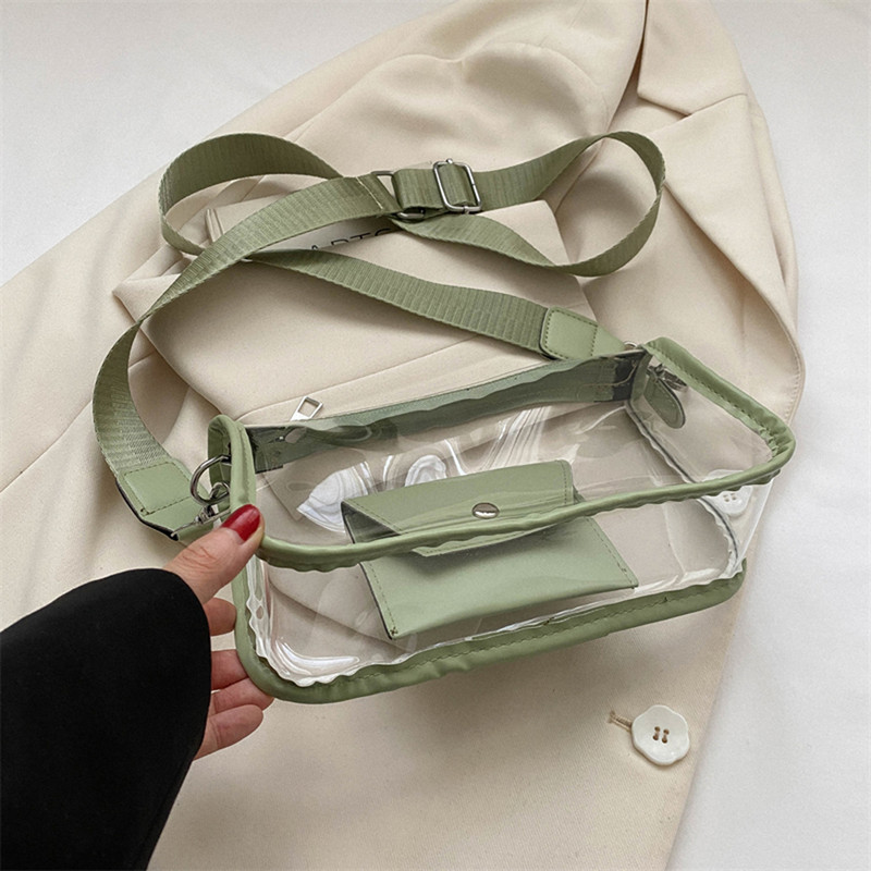 Torba preko ramena u boji slatkiša Prozirna torbica Messenger torba Ženska torba na rame 2023. Prozirna ručna torbica PU+PVC Mala velika torba