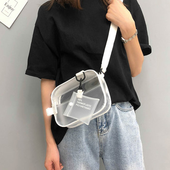 Casual PVC διάφανες γυναικείες τσάντες χιαστί Τσάντα ώμου Τσάντα χειρός Jelly Μικρές τσάντες τηλεφώνου με θήκη κάρτας φαρδιές τιράντες