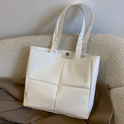 Modna ženska torba na rame PU kožna svemirska podstavljena ručna torba Ležerna jednobojna torba za kupnju velikog kapaciteta Ženske mekane torbe